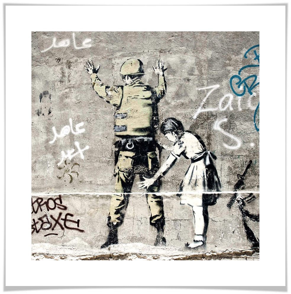 Wall-Art Poster "Graffiti Bilder Mädchen und Soldat", Menschen, (1 St.) von Wall-Art