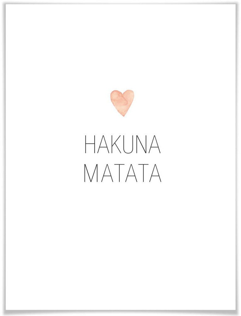 Wall-Art Poster "Hakuna Matata", Schriftzug, (1 St.) von Wall-Art