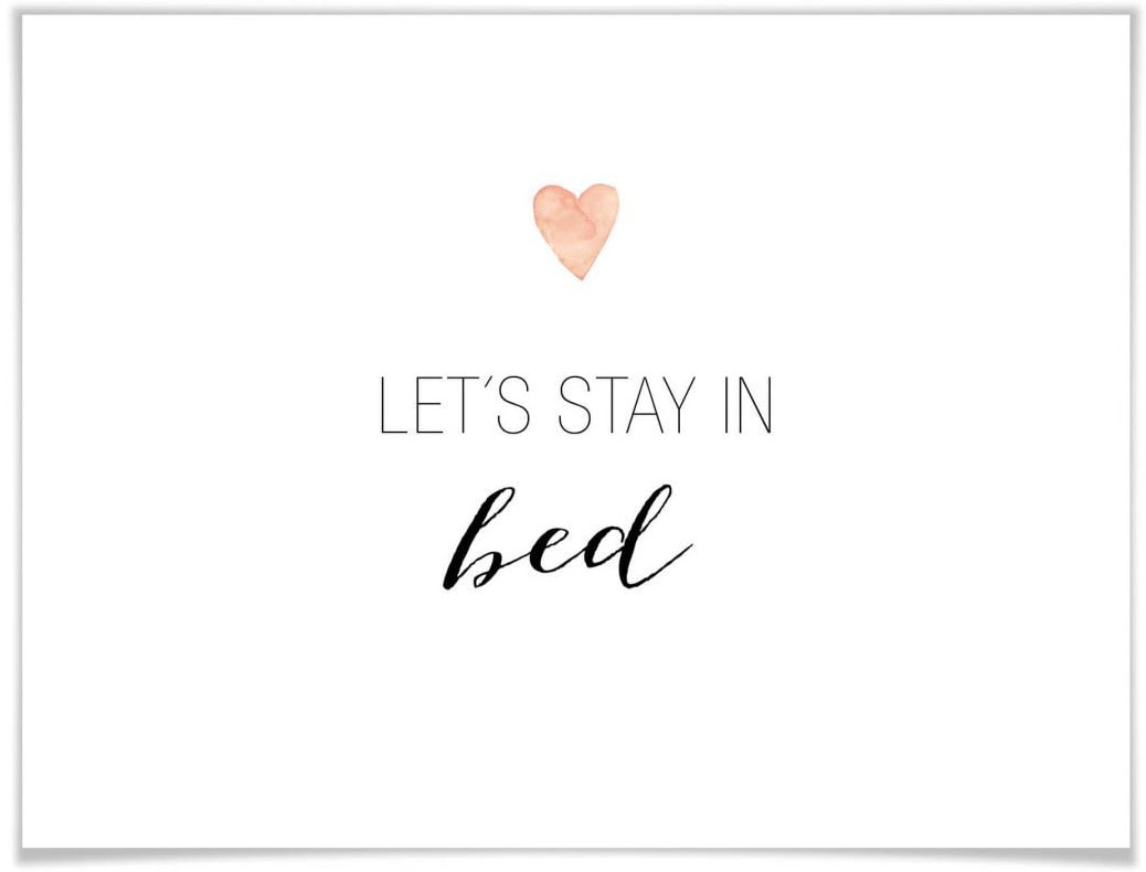 Wall-Art Poster "Lets stay in bed", Schriftzug, (1 St.) von Wall-Art