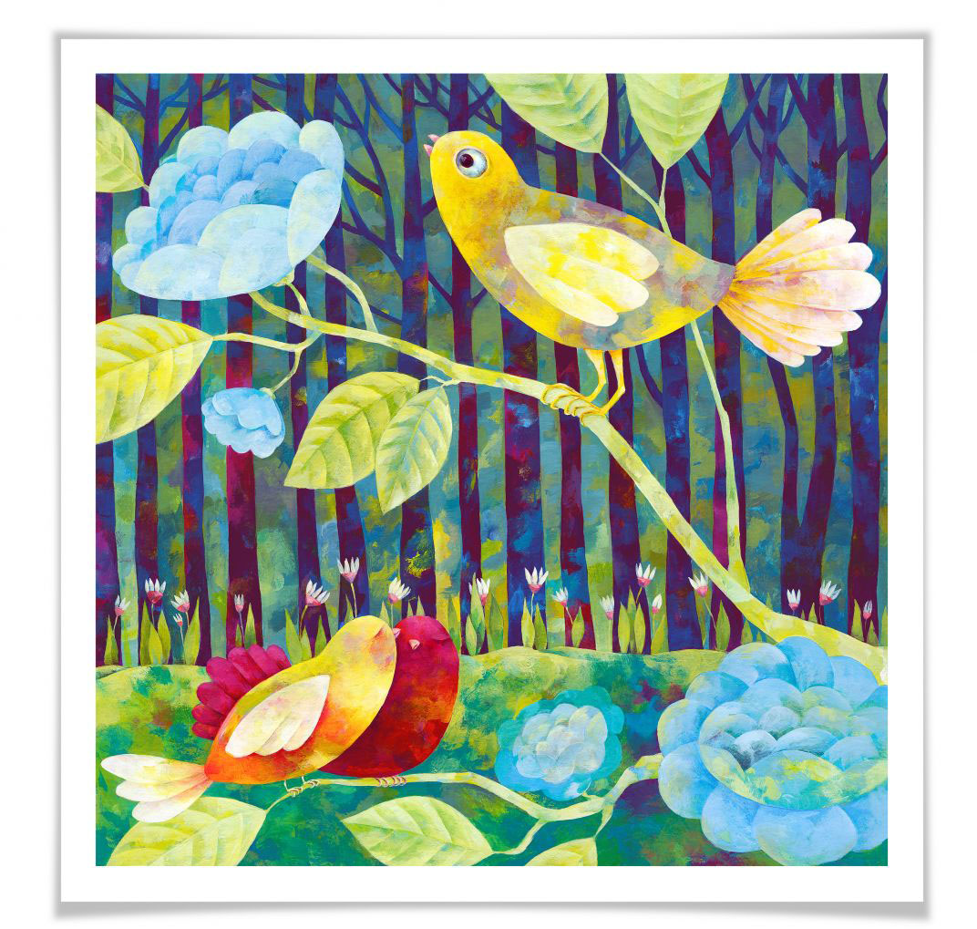 Wall-Art Poster "Märchen Wandbilder Vögel im Wald", Vögel, (1 St.) von Wall-Art