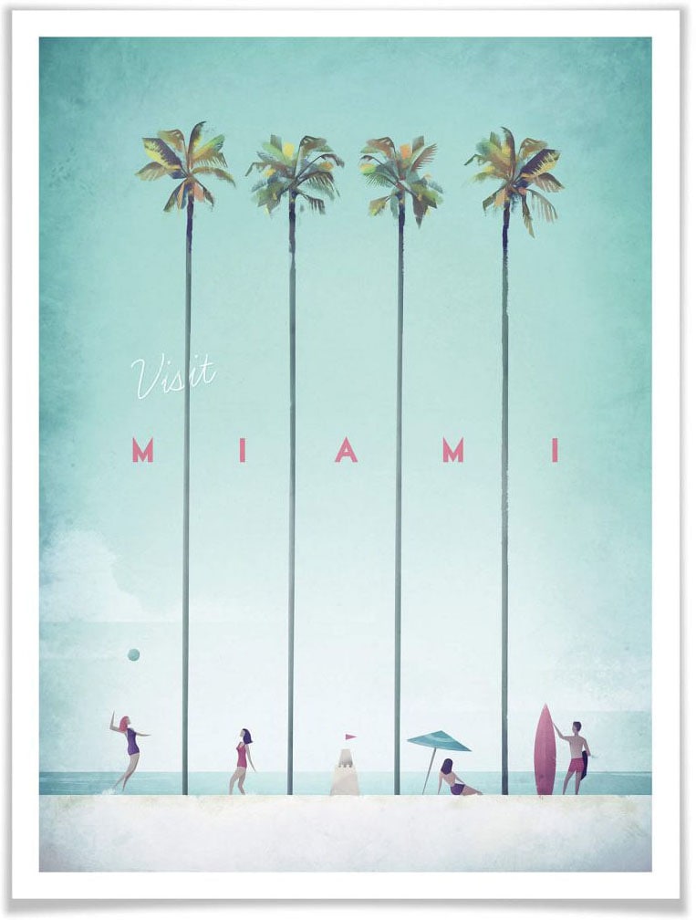 Wall-Art Poster "Palmen Urlaub Miami Strand", Strand, (1 St.) von Wall-Art