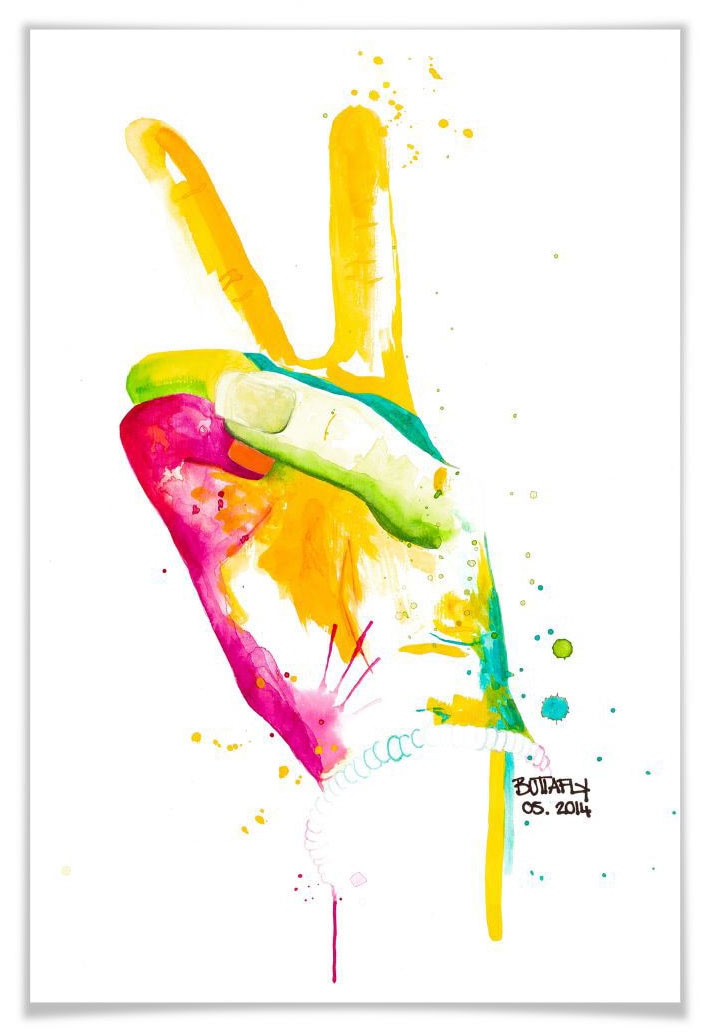 Wall-Art Poster "Peace 02", Peace-Zeichen, (1 St.) von Wall-Art