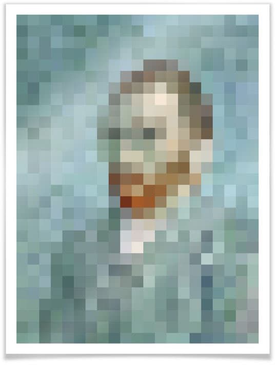 Wall-Art Poster "Pixel Portrait van Gogh Bildnis", Person, (1 St.) von Wall-Art