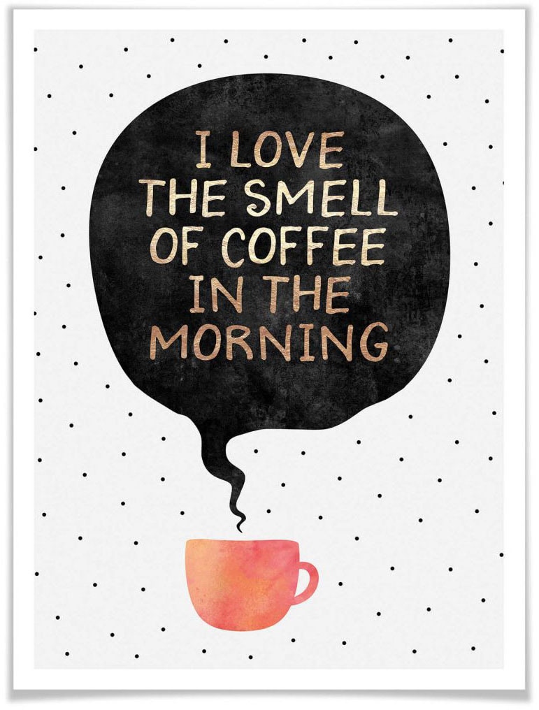 Wall-Art Poster "smell of coffee", Schriftzug, (1 St.) von Wall-Art