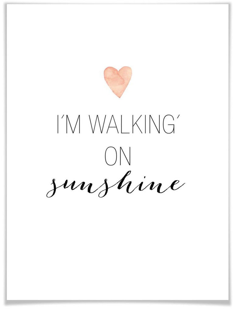 Wall-Art Poster "walking on sunshine", Schriftzug, (1 St.) von Wall-Art
