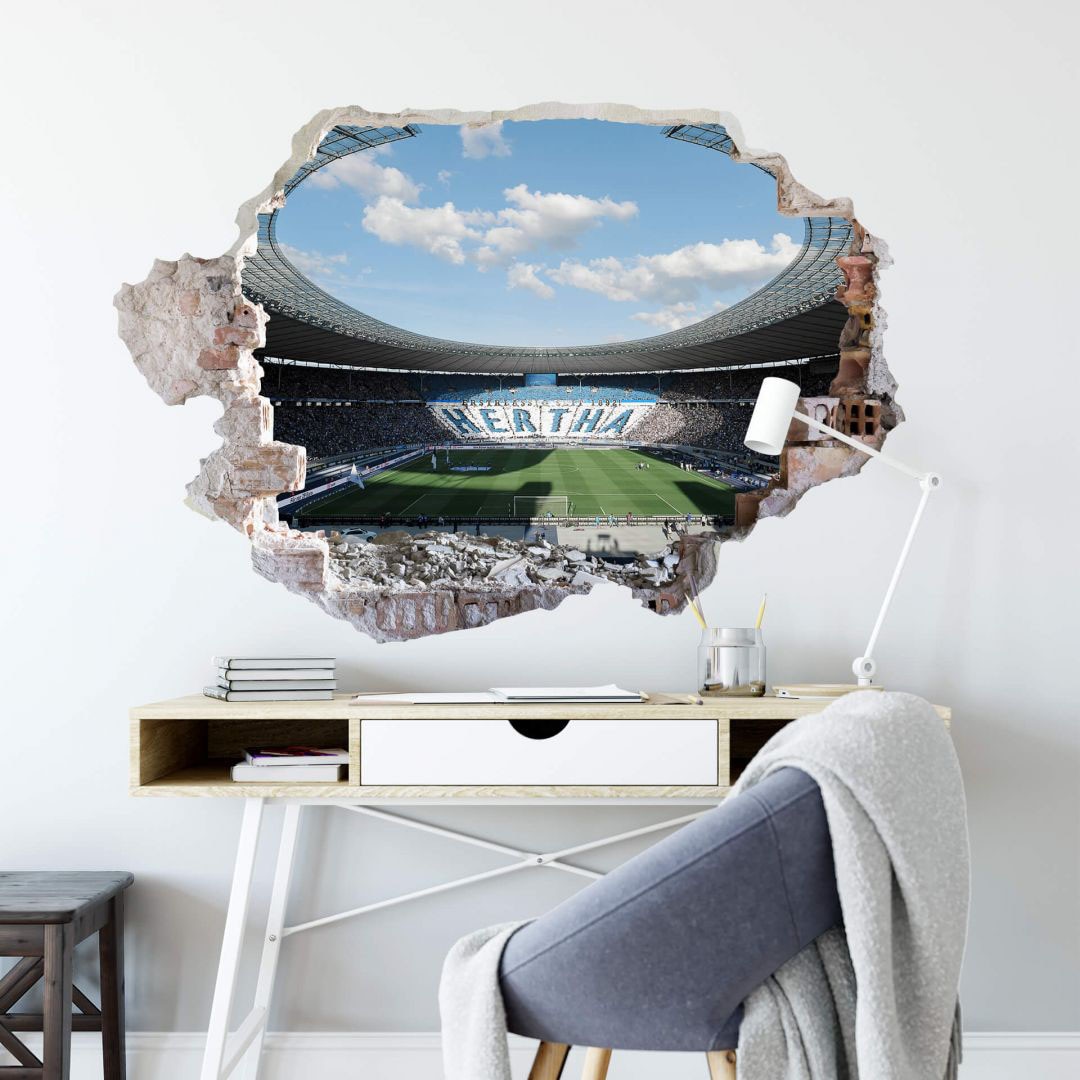 Wall-Art Wandtattoo "3D Arena Hertha Stadion bei Tag", (1 St.), selbstklebend, entfernbar von Wall-Art