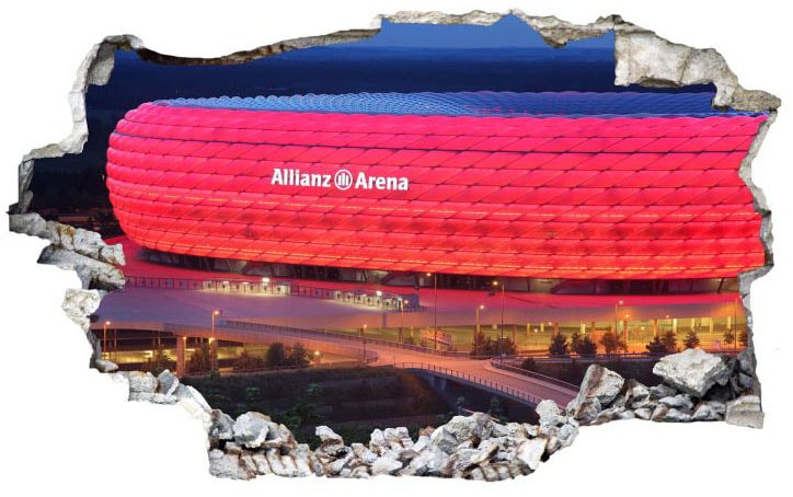 Wall-Art Wandtattoo "3D Fußball FCB Allianz Arena", (1 St.) von Wall-Art