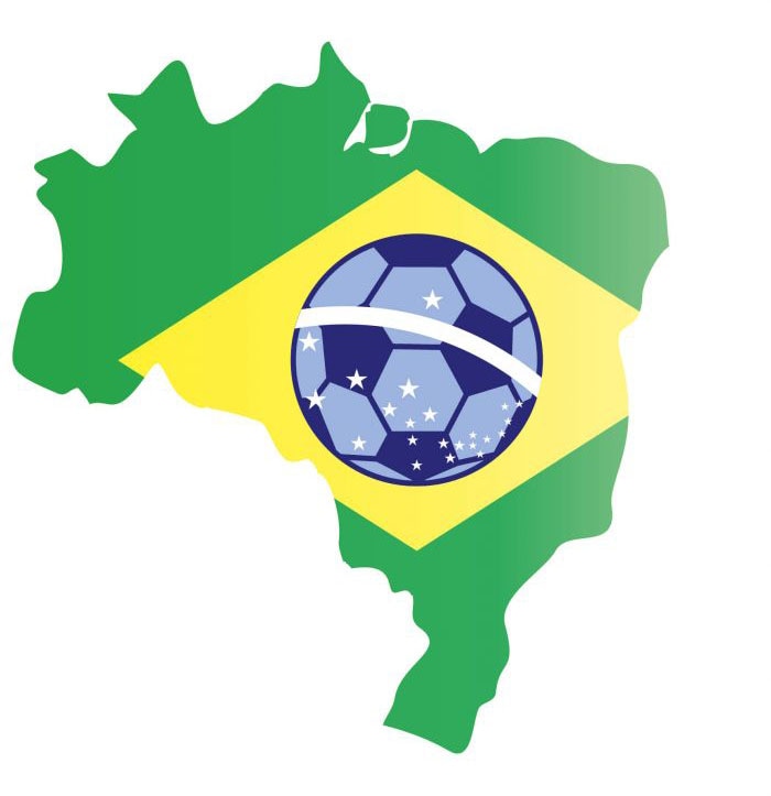 Wall-Art Wandtattoo "Brasilien Karte mit Fußball", (1 St.) von Wall-Art
