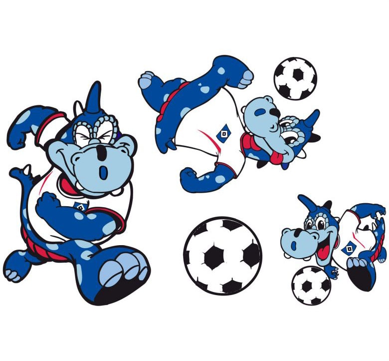 Wall-Art Wandtattoo "Fußball HSV Maskottchen Set", (1 St.) von Wall-Art