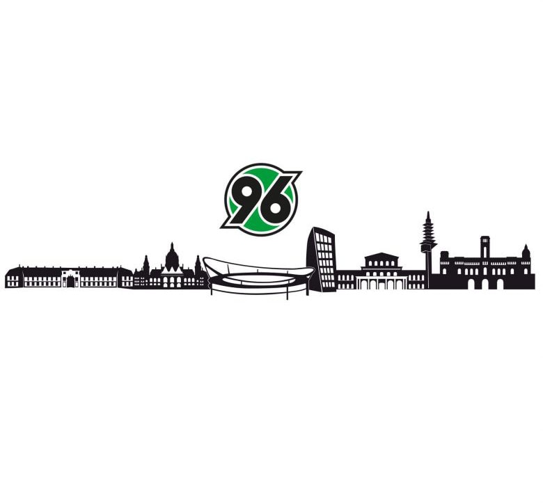 Wall-Art Wandtattoo "Fußball Hannover 96 Skyline + Logo", (Set) von Wall-Art