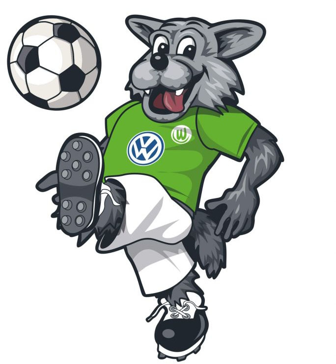 Wall-Art Wandtattoo "Fußball VfL Wolfsburg Wölfi", (1 St.) von Wall-Art