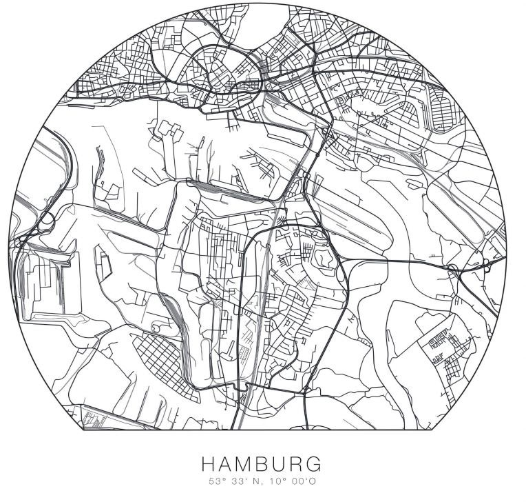 Wall-Art Wandtattoo "Hamburg Stadtplan entfernbar", (1 St.) von Wall-Art