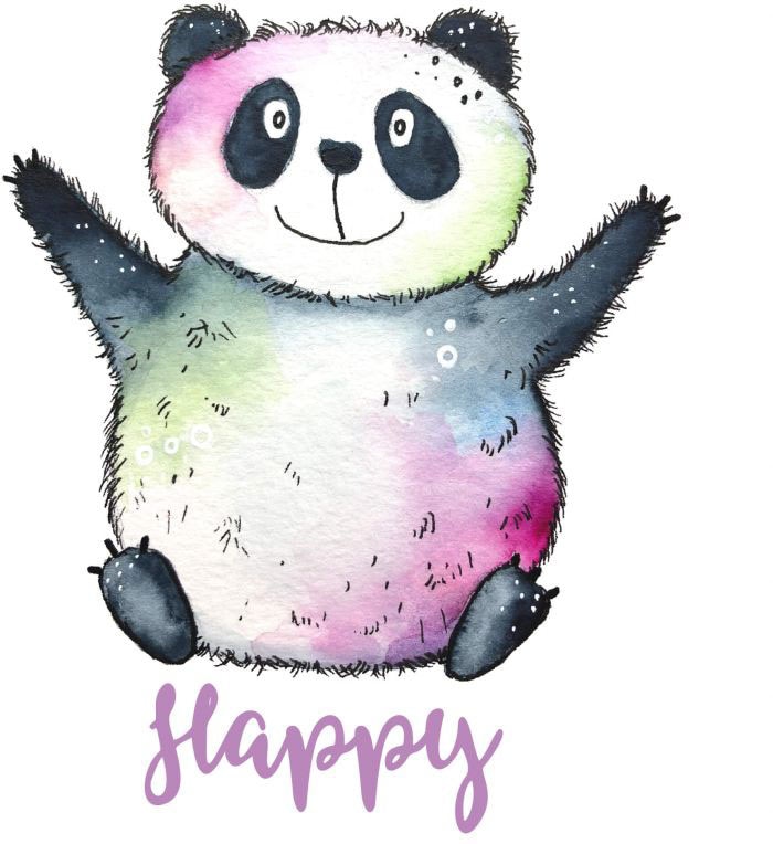 Wall-Art Wandtattoo "Lebensfreude Happy Panda", (1 St.) von Wall-Art