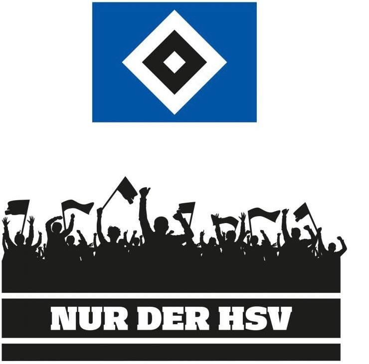 Wall-Art Wandtattoo "Nur der HSV Fans und Logo", (1 St.), selbstklebend, entfernbar von Wall-Art