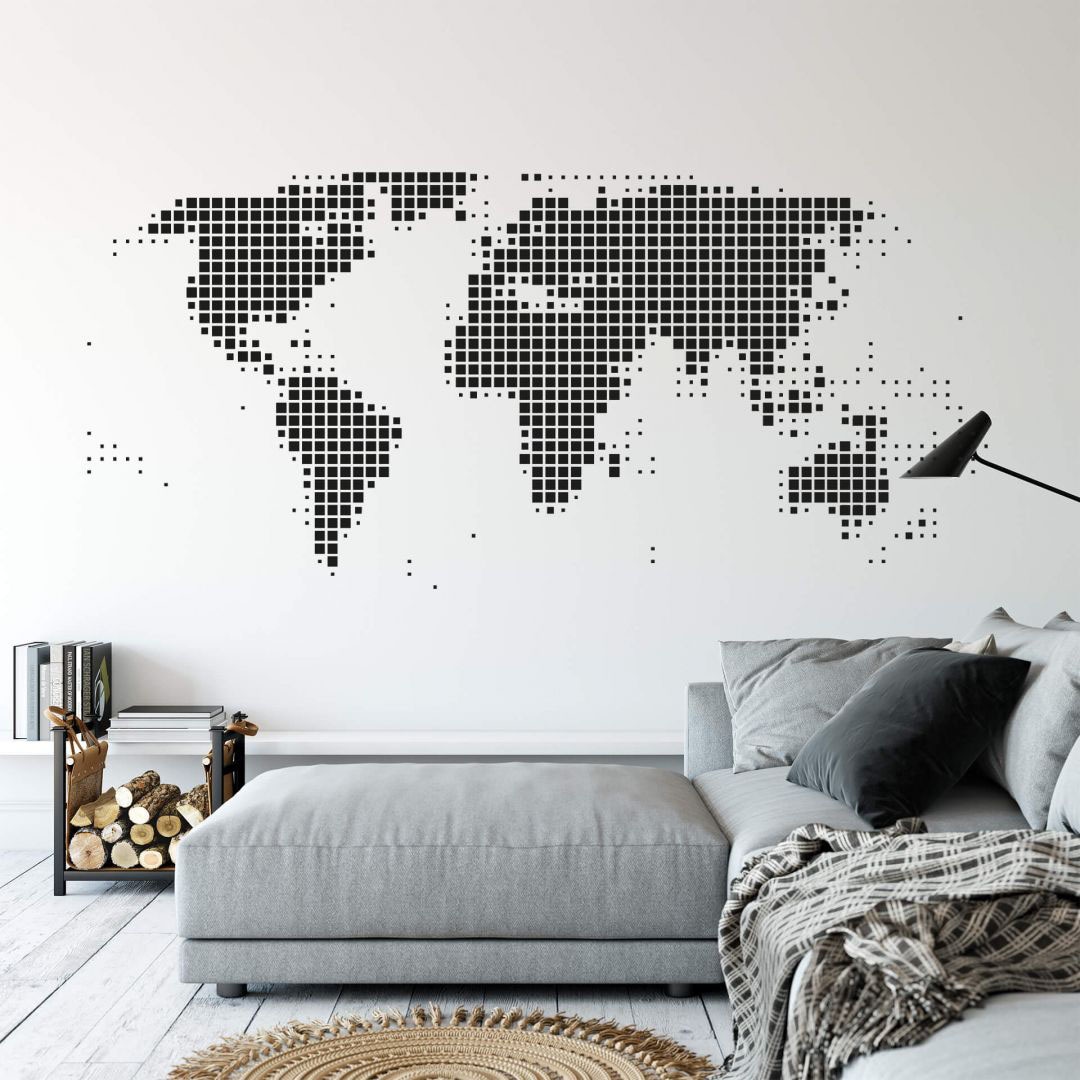 Wall-Art Wandtattoo "Punkte Weltkarte abstrakt Dots", (1 St.) von Wall-Art