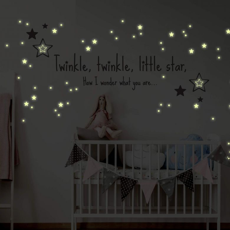 Wall-Art Wandtattoo "Twinkle little star Leuchtsterne", (1 St.) von Wall-Art