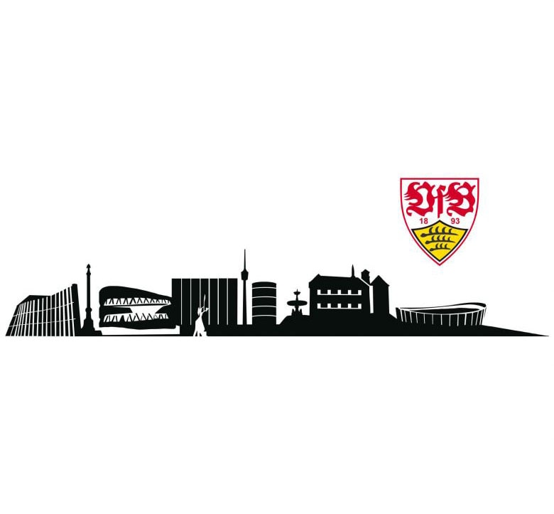 Wall-Art Wandtattoo "VfB Stuttgart Skyline mit Logo", (1 St.) von Wall-Art
