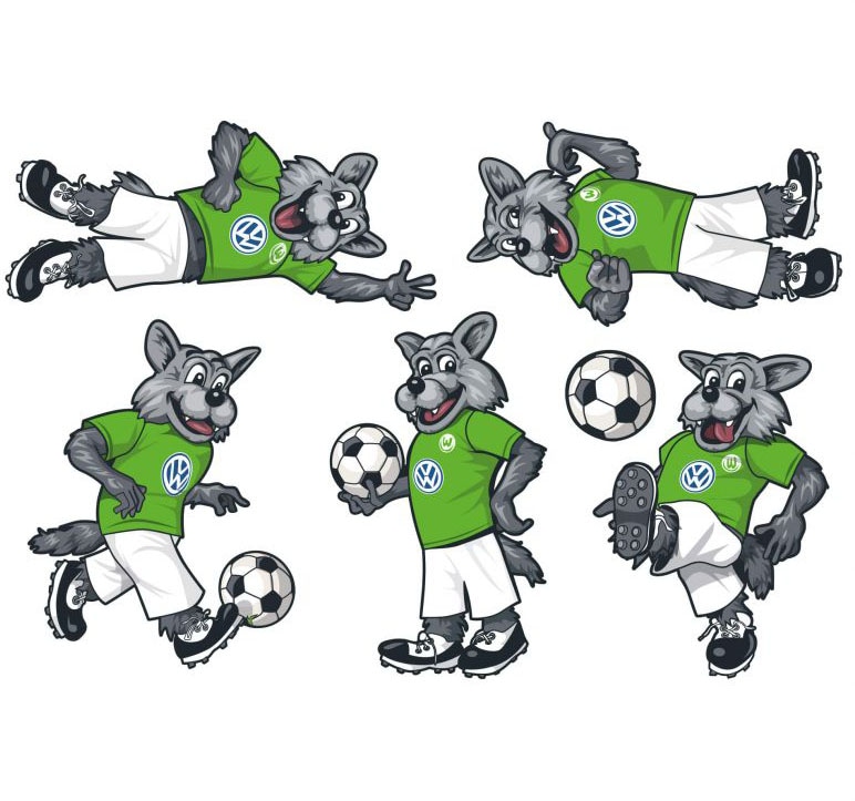 Wall-Art Wandtattoo "VfL Wolfsburg Wölfi Set", (1 St.) von Wall-Art