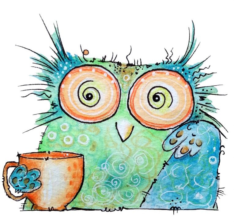 Wall-Art Wandtattoo "Vogel Kaffee Eule Coffee Owl", (1 St.), selbstklebend, entfernbar von Wall-Art