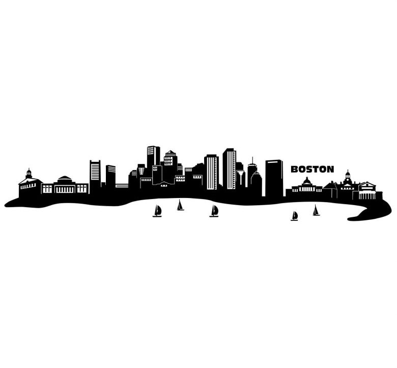 Wall-Art Wandtattoo "XXL Stadt Skyline Boston 120cm", (1 St.) von Wall-Art