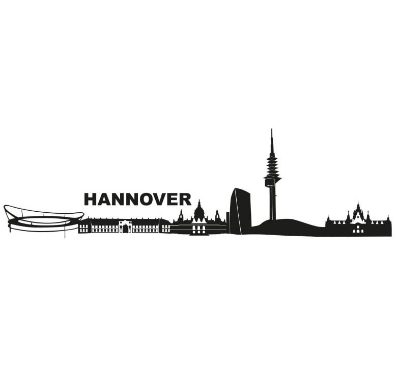 Wall-Art Wandtattoo "XXL Stadt Skyline Hannover 120cm", (1 St.) von Wall-Art