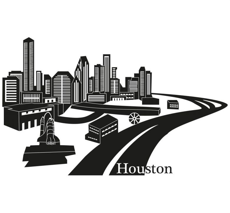 Wall-Art Wandtattoo "XXL Stadt Skyline Houston 100cm", (1 St.) von Wall-Art