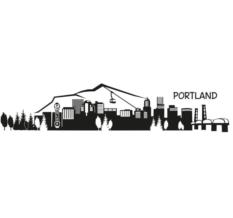 Wall-Art Wandtattoo "XXL Stadt Skyline Portland 120cm", (1 St.) von Wall-Art