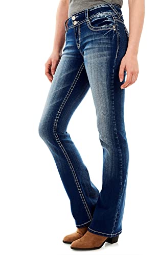 WallFlower Damen Luscious Curvy Bootcut Mid-Rise Insta Stretch Juniors (Standard und Plus) Jeans, Jenna, 24W / 30L von WallFlower