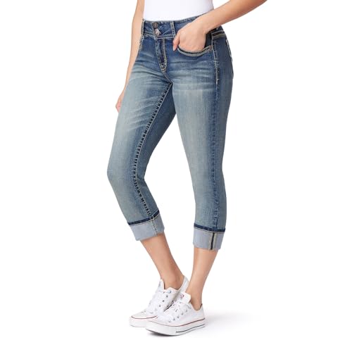 WallFlower Damen Luscious Curvy 59,9 cm Crop Mid-Rise Insta Stretch Juniors (Standard und Plus) Jeans, Basil, 49 von WallFlower