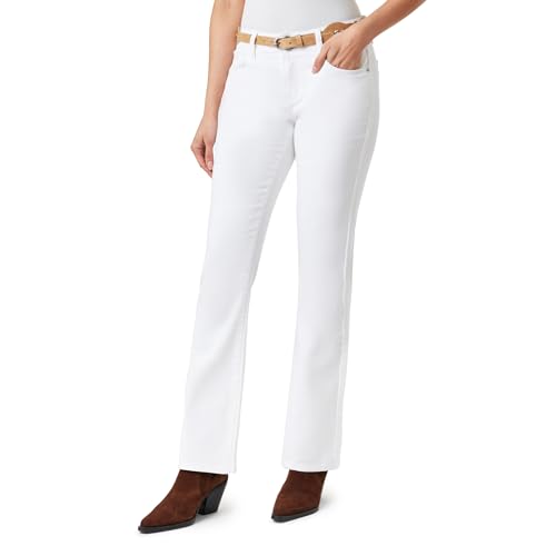 WallFlower Damen Luscious Curvy Belted Bootcut Mid-Rise Insta Stretch Juniors Jeans, Weiss/opulenter Garten, 32 von WallFlower