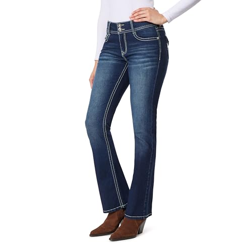 WallFlower Damen Luscious Curvy Bootcut Mid-Rise Bling Insta Stretch Juniors Jeans (Standard und Plus), Vici, 54 Mehr von WallFlower
