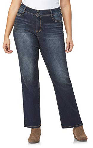 WallFlower Damen Luscious Curvy Bootcut Mid Rise Insta Stretch Juniors (Standard und Plus) Jeans, Betsy Pure, 48 Mehr Kurz von WallFlower