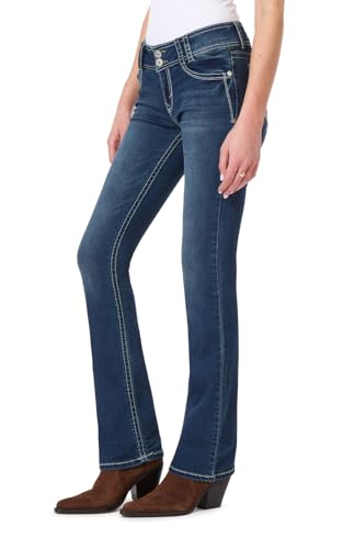 WallFlower Damen Luscious Curvy Bootcut Mid-Rise Insta Stretch Juniors (Standard und Plus) Jeans, Chrystie, 50 Mehr Lange von WallFlower