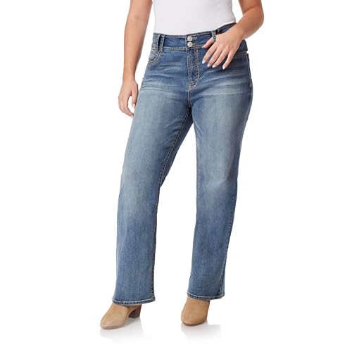 WallFlower Damen Luscious Curvy Bootcut Mid-Rise Insta Stretch Juniors (Standard und Plus) Jeans, Galaxy, 50 Mehr Kurz von WallFlower