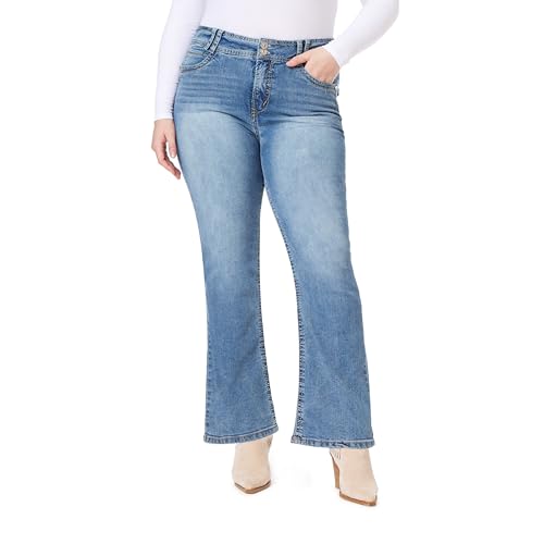 WallFlower Damen Luscious Curvy Bootcut Mid-Rise Insta Stretch Juniors (Standard und Plus) Jeans, Andrea, 31W / 32L von WallFlower
