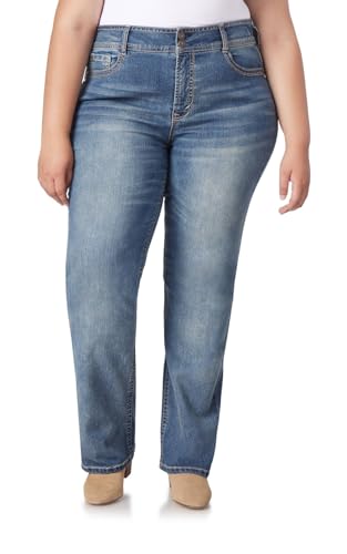WallFlower Damen Luscious Curvy Bootcut Mid-Rise Insta Stretch Juniors (Standard und Plus) Jeans, Basil, 7 von WallFlower