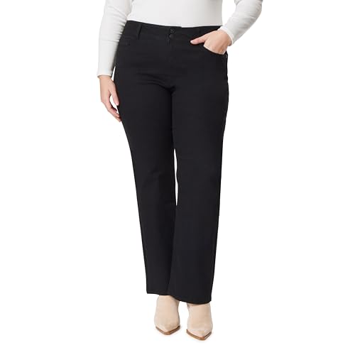 WallFlower Damen Luscious Curvy Bootcut Mid Rise Insta Stretch Juniors (Standard und Plus) Jeans, Schwarz, 48 Mehr Kurz von WallFlower