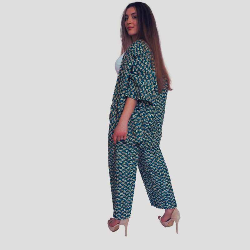 Ankara Vogue Kimono Mit Gerader Hose | Mit Reißverschluss Vorne, Bund Und Taschen von WallRitual