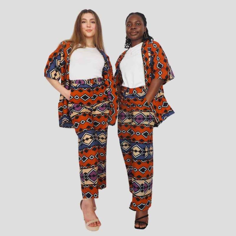 Ankara Vogue Kimono Mit Gerader Hose | Mit Reißverschluss Vorne, Bund Und Taschen von WallRitual