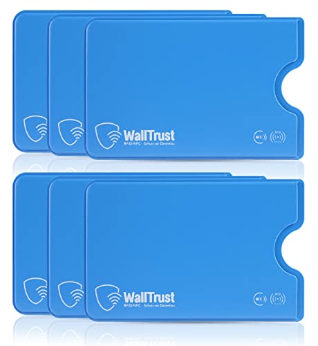 WallTrust RFID NFC Blocker Hartplastik Schutzhülle - 7 Stück - Kartenschutzhülle für Kreditkarten Ausweis - hellblau - Sicherheit gegen Datenklau Kartenhülle und EC Karten Bankkarten von WallTrust