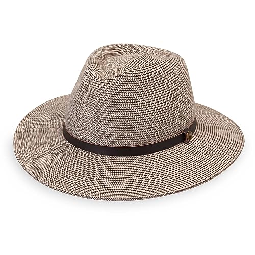 Wallaroo Hat Company Herren Carter Fedora - UPF 50+ Sonnenschutz, breite Krempe, verstaubares Design und verstellbare Größe, Grau (Graphite//Nature's Delight), M/L von Wallaroo Hat Company