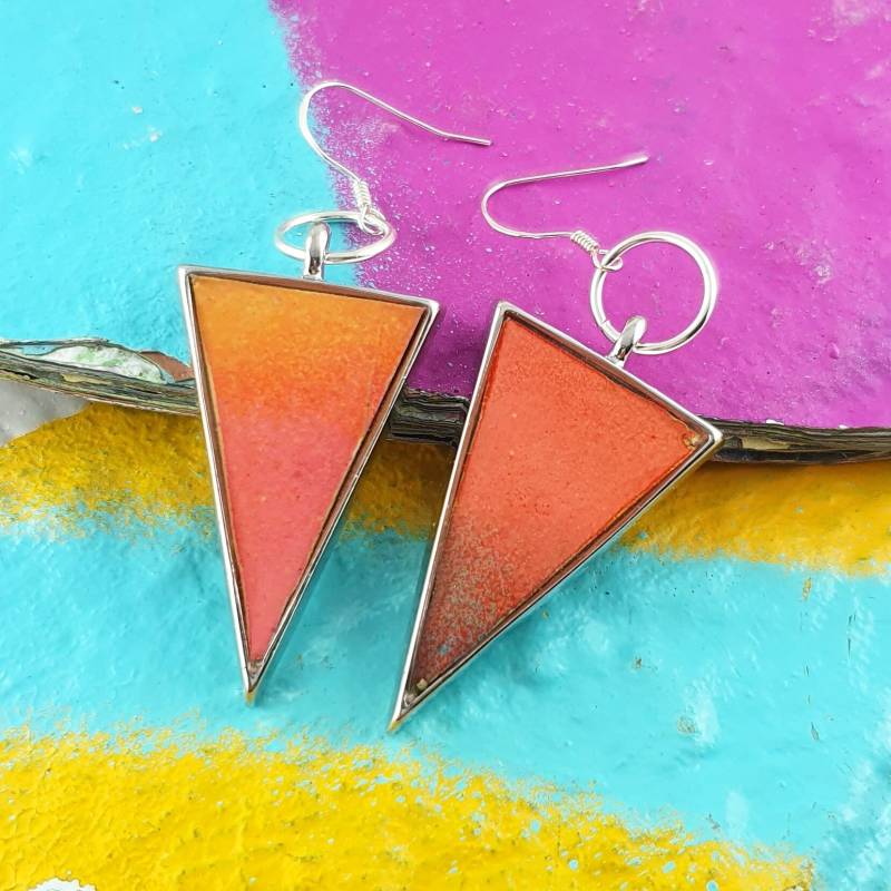 Graffitischmuck Handgefertigt Ohrringe Aus Beton Und Graffitilackschichten Sterling Silber Nachhaltiger Schmuck von WalldiamondsShop