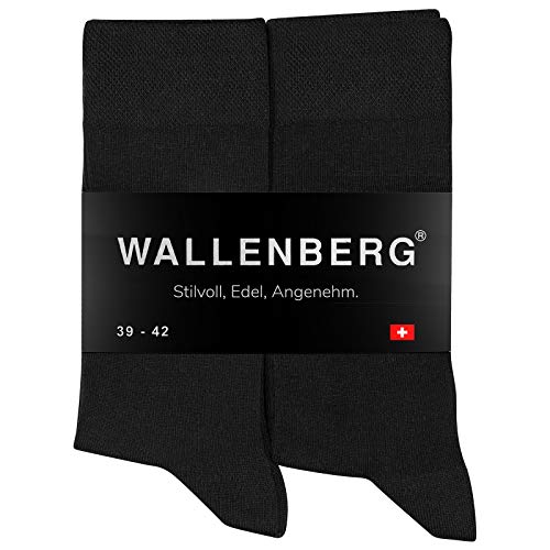 Wallenberg Business Socken Herren Damen Baumwolle, 47-50, Schwarz | 10 Paar von Wallenberg