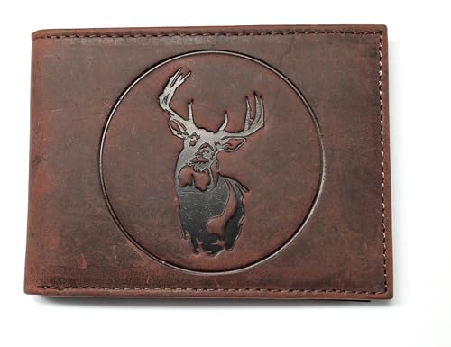 Deer Hunting Slim Fold Front Pocket Wallet Embossed Leather, Dunkelbraun, Einheitsgröße, Vordertasche Slimfold Deer Hunting Slim Fold Front Pocket Wallet Embossed Leather, Dunkelbraun, Einheitsgröße, Vordertasche Slimfold von Wallets Plus