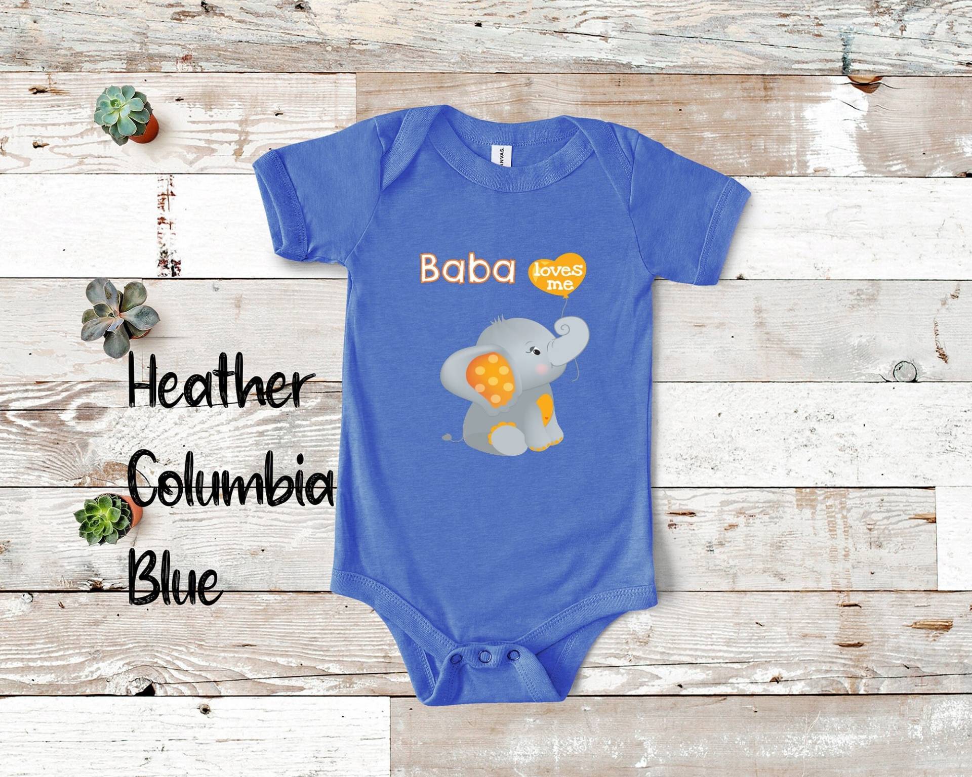 Baba Loves Me Süßer Oma Name Elefant Baby Body, Tshirt Oder Kleinkind Shirt Serbien Ukrainisch Großmutter Geschenk, Schwangerschaft von WalltoWallMall