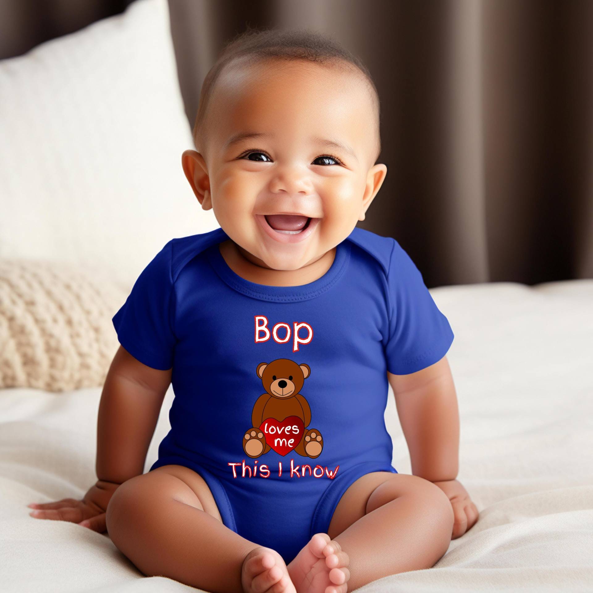 Bop Loves Me Süßer Opa Name Bär Baby Body, Tshirt Oder Kleinkind Shirt Besonderes Großvater Geschenk Schwangerschaft Ankündigung von WalltoWallMall