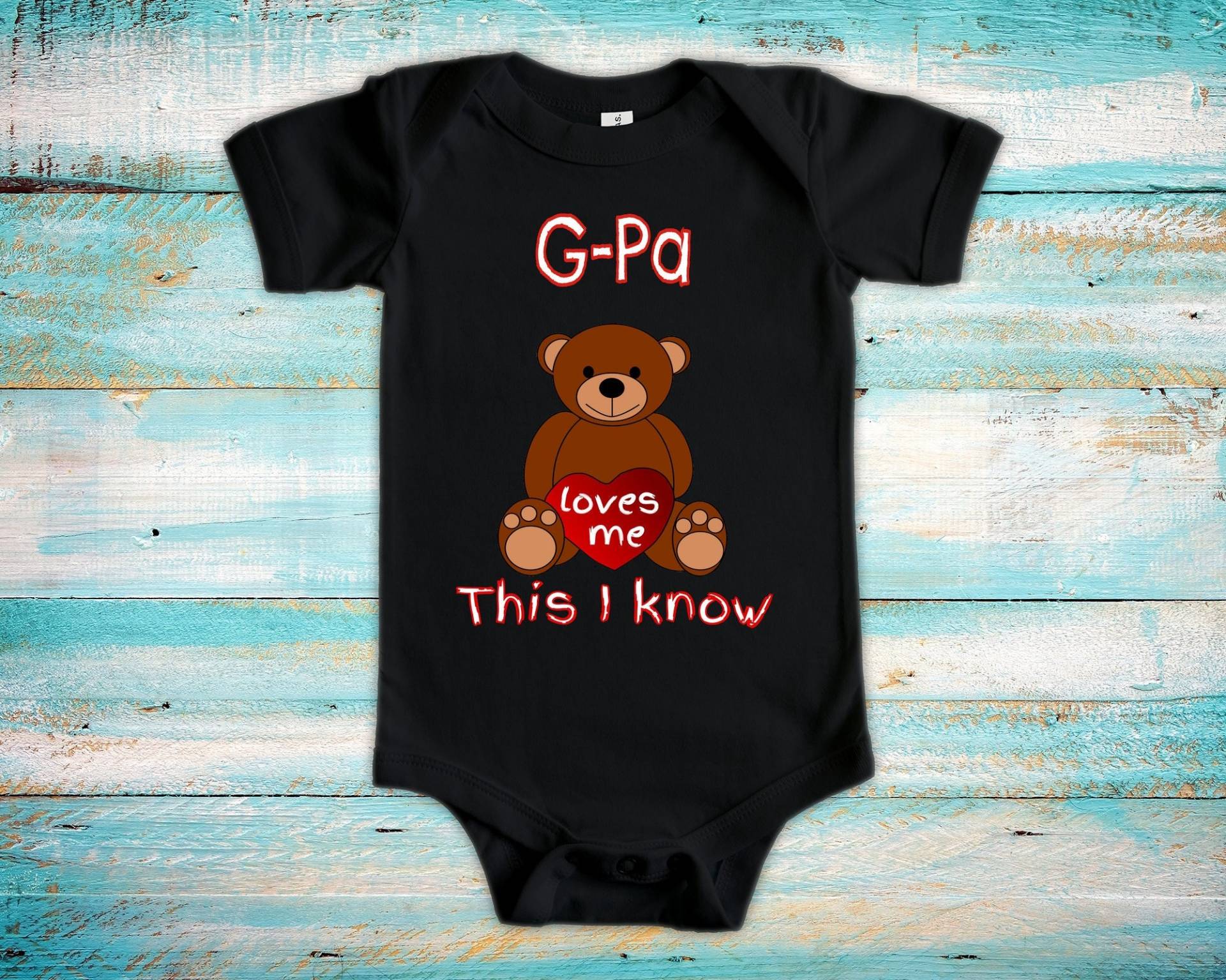 G-Pa Loves Me Süßer Opa Name Bär Baby Body, Tshirt Oder Kleinkind Shirt Besonderes Großvater Geschenk Schwangerschaft Ankündigung von WalltoWallMall