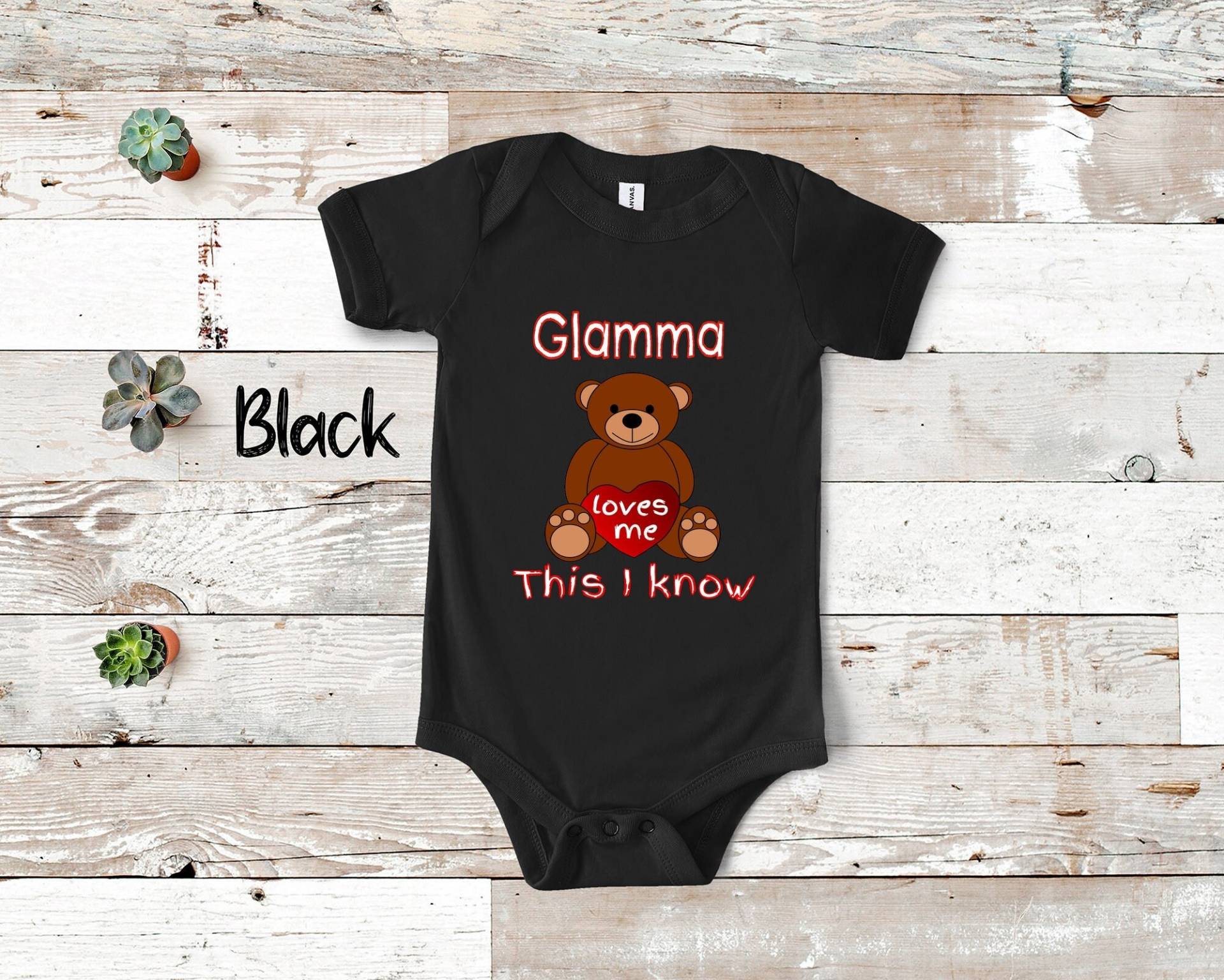 Glamma Loves Me Süßer Oma Bär Baby Body, Tshirt Oder Kleinkind Shirt Besonderes Großmutter Geschenk Schwangerschaft Ankündigung von WalltoWallMall