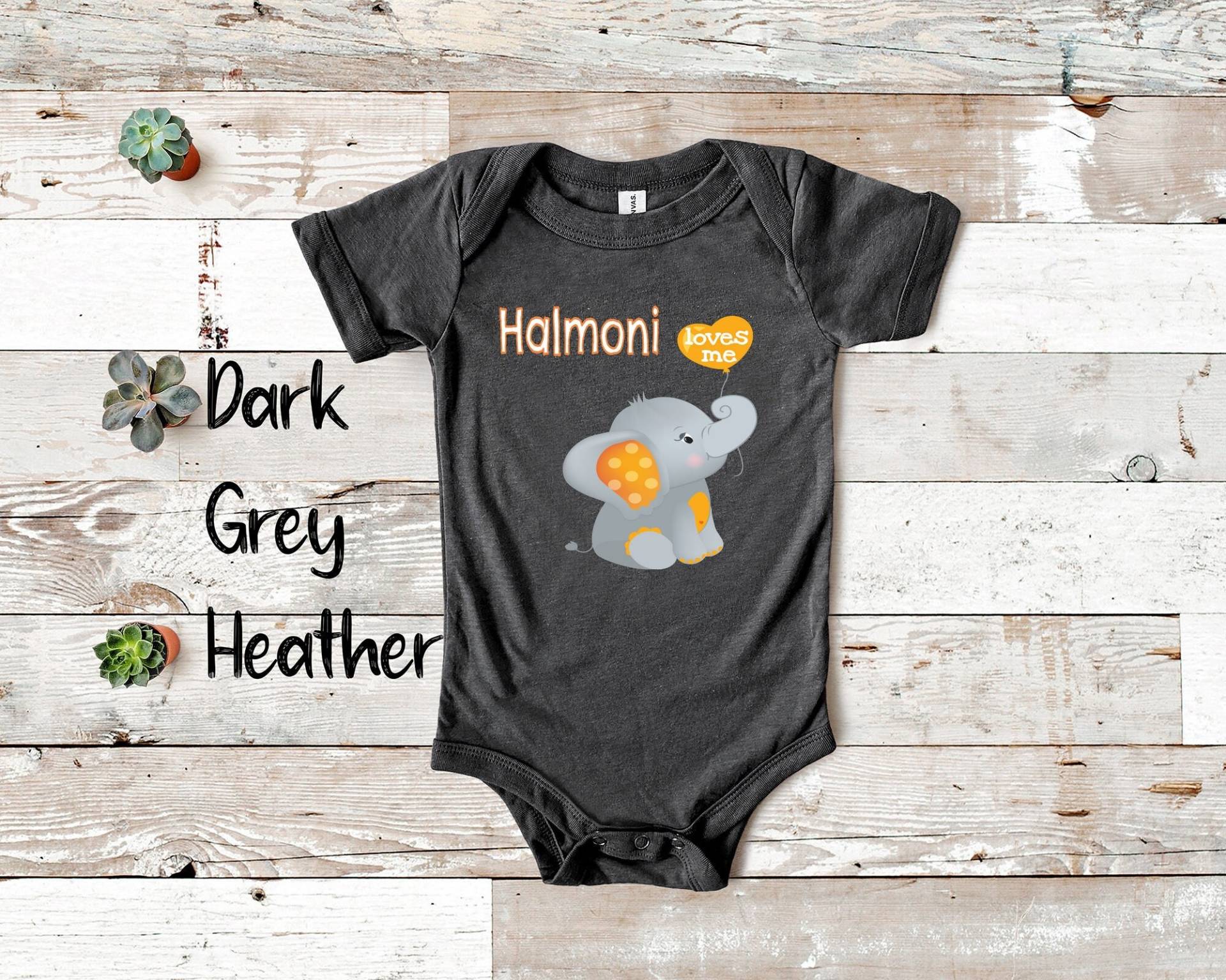 Halmoni Liebt Mich Süßer Oma Name Elefant Baby Body, Tshirt Oder Kleinkind Shirt Koreanisch Großmutter Geschenk Schwangerschaft Ankündigung von WalltoWallMall