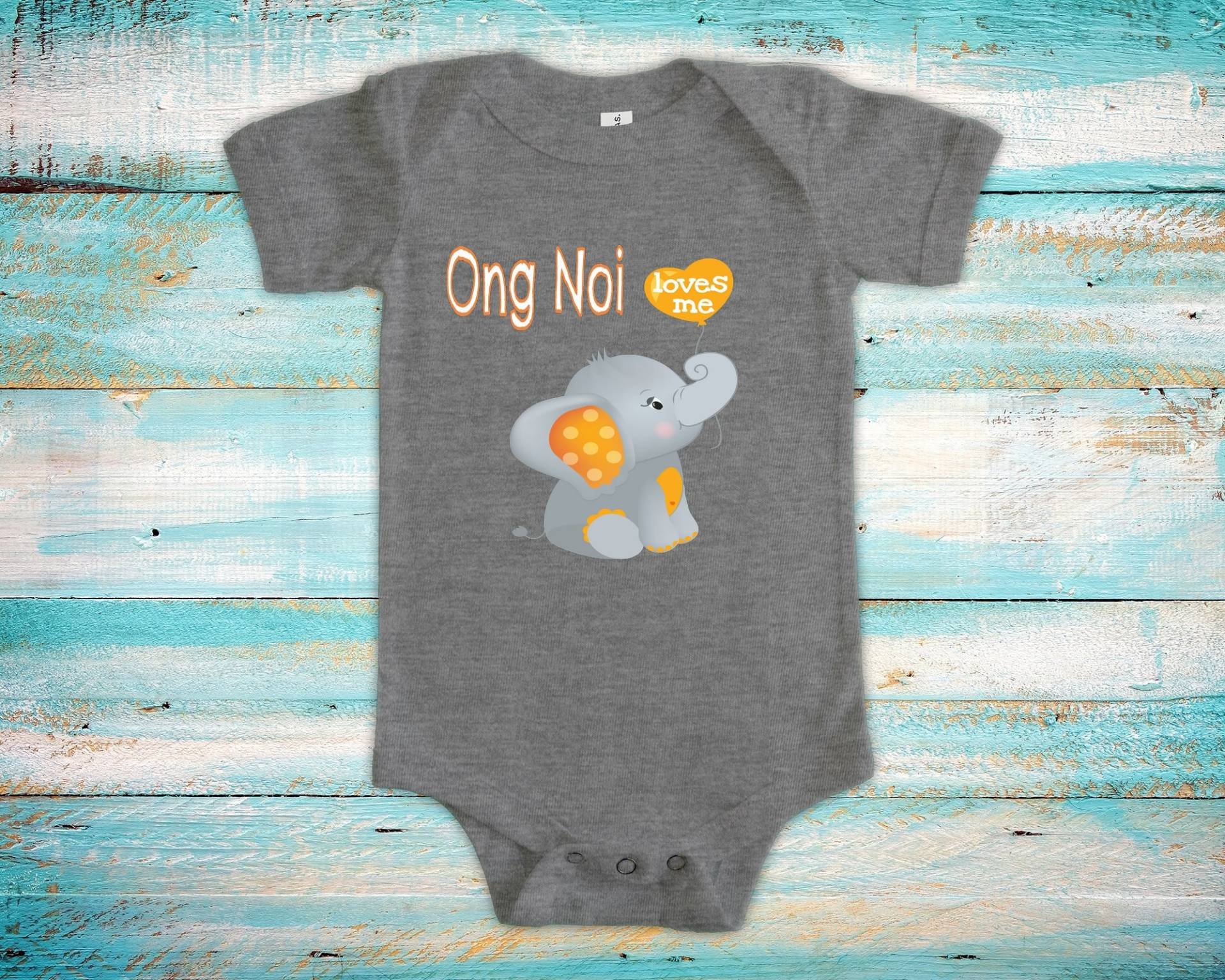 Ong Noi Loves Me Süßer Opa Name Elefant Baby Body, Tshirt Oder Kleinkind Shirt Vietnamesisch Großvater Geschenk Schwangerschaft Ankündigung von WalltoWallMall